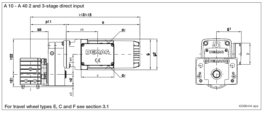 The type of Demag 112 wheel block 